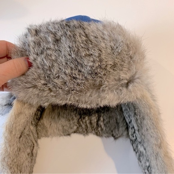 Nathaniel Cole Blue Puffer Fur Lined Aviator Winter Hat Ear Flaps Crowncap sz M - Picture 7 of 12